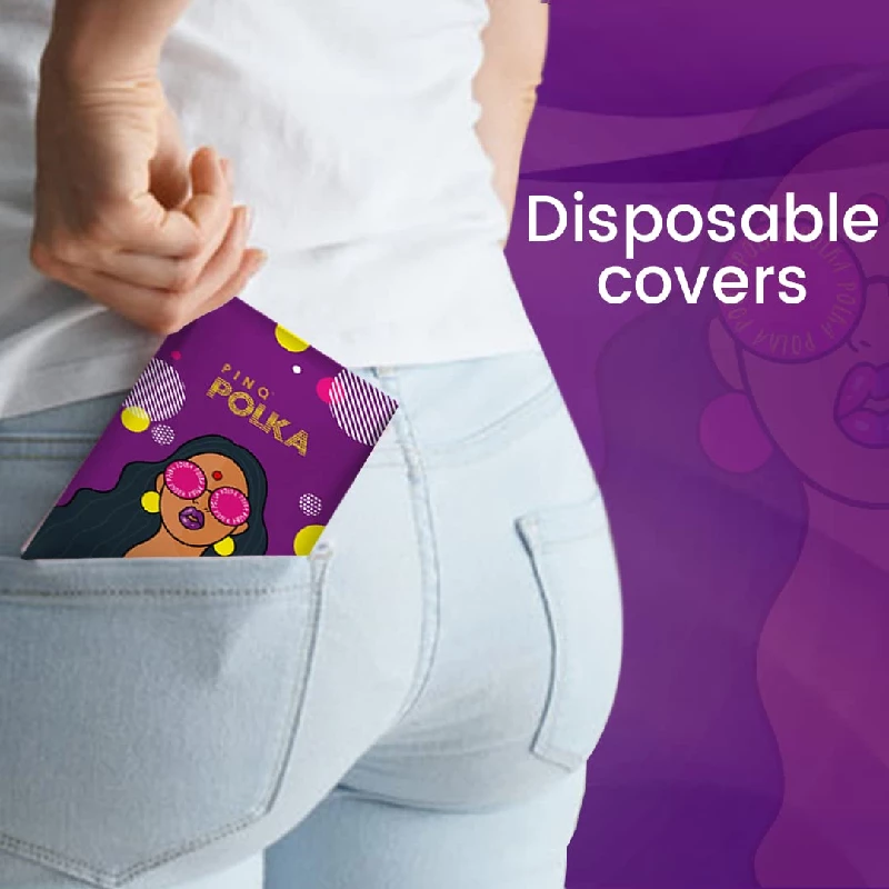 PINQ POLKA Premium Organic Soft Cotton Sanitary Pads, 10 Pads-7.webp